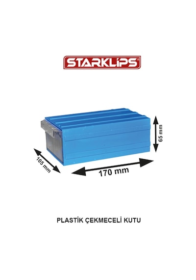 Plastik Çekmece 105x6,5x170mm Sk Mavi 5 Adet