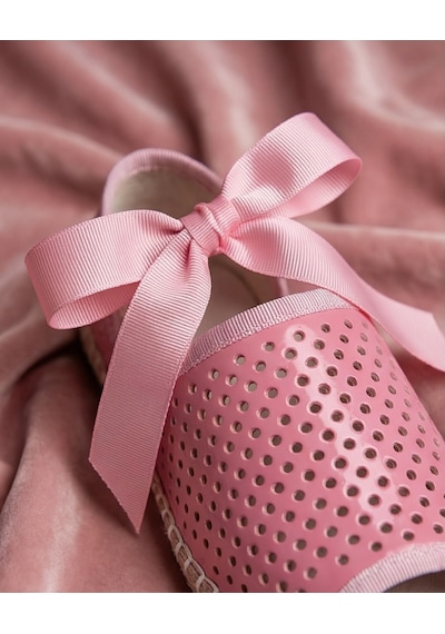 Futsishoes Peony Modern Bilekten Bağlama Pembe Hakiki Deri Kadın Espadril