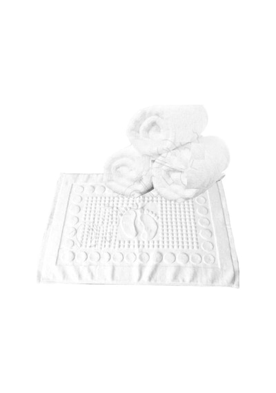 Otel Banyo Ayak Havlusu %100 Pamuk 250 Gram 50×70 Cm  6 Adet Beyaz