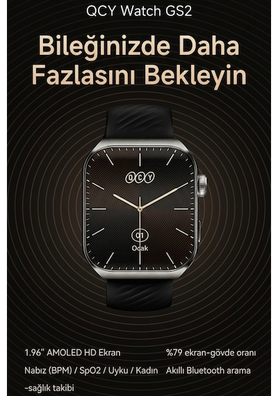 Qcy GS2 Ipx7 1.96" Amoled Hd Always-on Display Sesli Görüşme Akıllı Saat (Distribütör Garantili) Qcy GS2 Ipx7 1.96" Amoled Hd Always-on Display Sesli Görüşme Akıllı Saat (Distribütör Garantili)