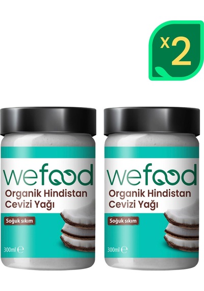 Organik Hindistan Cevizi Yağı 300 Ml 2'li Soğuk Sıkım 300 ML