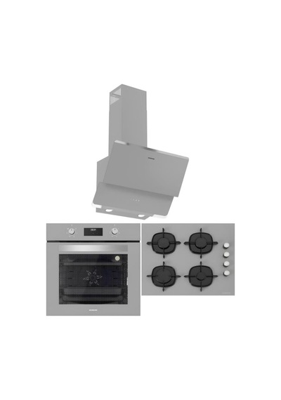 Silverline S2-BO6502S02 + CS5700E6S01 + 3490 Oslo Gri Ankastre Set