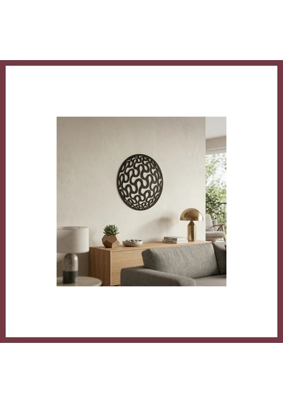Storeşahin Geometrik Desenli Daire Duvar Tablosu Mdf Lazer Kesim Modern Minimal Duvar Süsü Shn0720