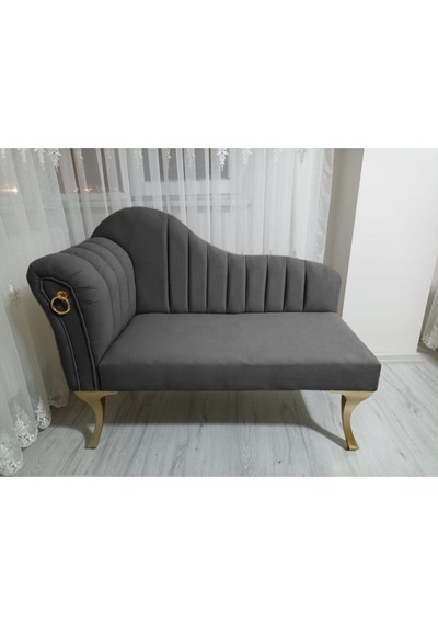 Yeni Model Ultra Lüks Alda Çizgili Josefin Bench Puf Kahve