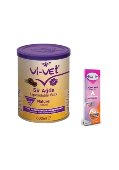 Vi-Vet Natürel Konserve Sir Ağda 800 ML + Ekamix Ağda Bezi 2 M