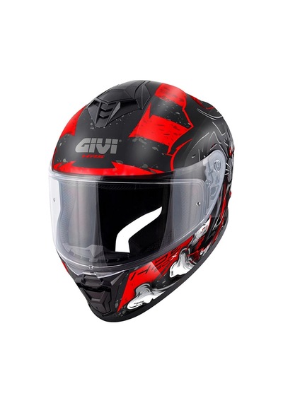 Gıvı 50.x Wıld Mat Siyah-kırmızı Kask Kırmızı