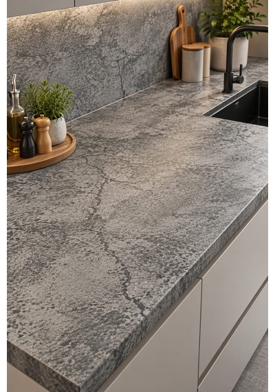 Deconitte Kendinden Yapışkanlı Antrasit Gri Beton Desenli Pvc Folyo Mobilya Dolap Masa Tezgah Kaplama 60x100cm