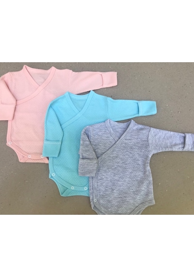 Özdemirli Bebe Özdemirlitekstil Bebelino Çıtçıtlı Badi Kruvaze (3'Lü Paket) (456577579) Çok Renkli