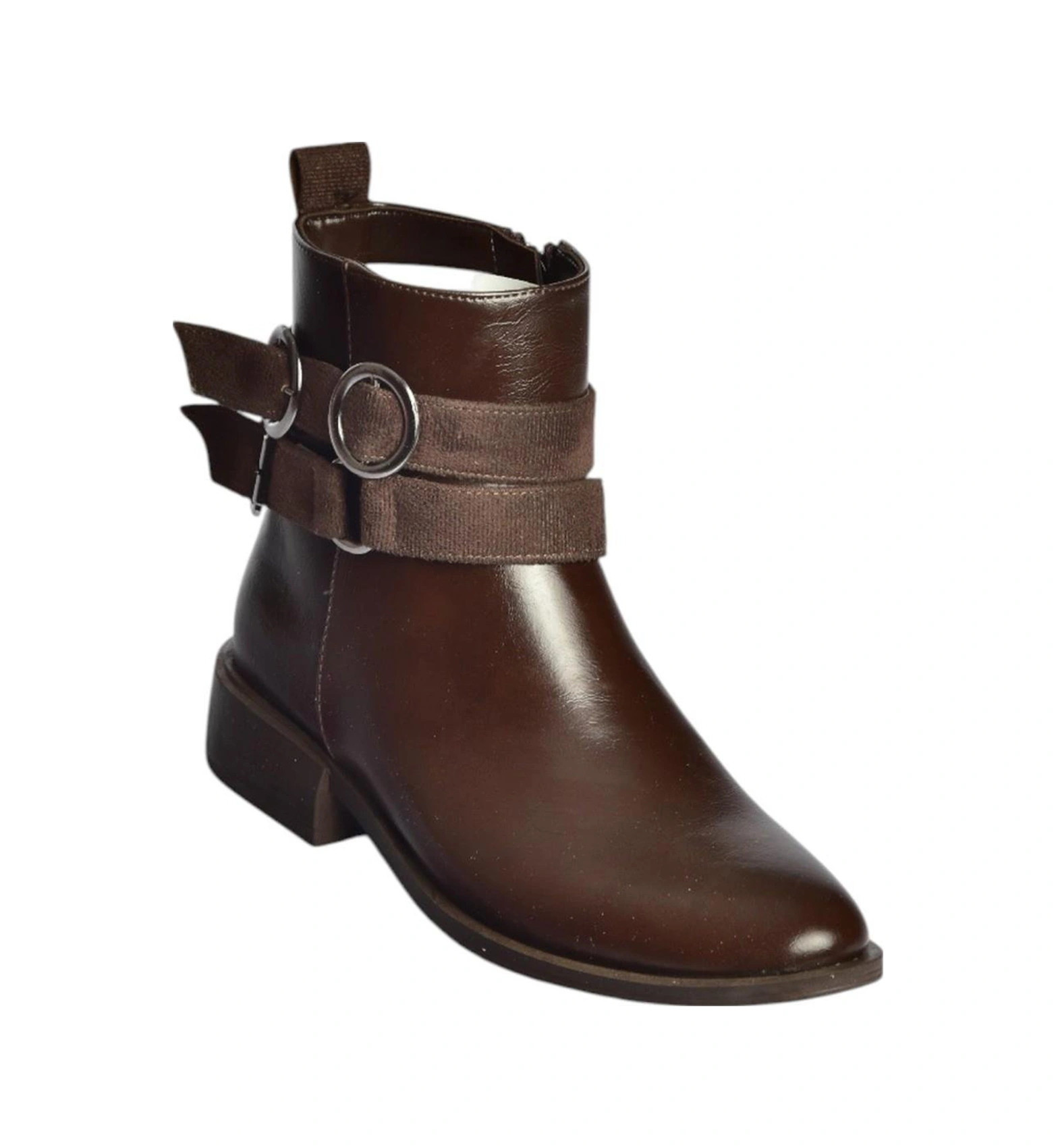 Fox Shoes V312362260 Kahverengi Rustik Kemer Detaylı Kadın Bot Kahverengi-rustik