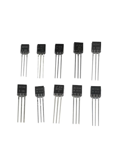 200 Adet Transistör Seti Kutulu 10 Tip Npn Pnp To-92 Bc327 Bc337 Bc517 Bc547 Bc548 Bc549 Bc550