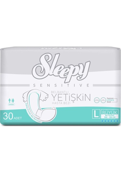 Sleepy Sensitive Antibakteriyel Süper Yetişkin Hasta Bezi Large 30 Adet