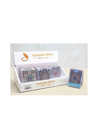 Mandala Desenli Hareketli Sulu El Aynası 8,5x6 Cm Çok Renkli