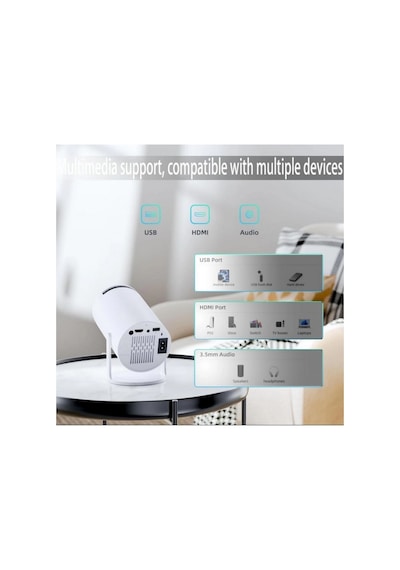 Android Projeksiyon Wifi Bluetooth Ekran Yansıtma Usb Hdmi Girişli 1080p Ev Sinema Projektörü