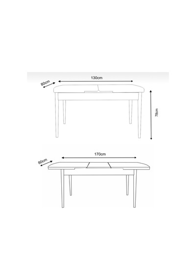 80x130 Açılabilir Yemek Masası, Yemek Masa Takımı, 6 Kişilik Masa Sandalye Acıkahve - 663723323 Acıkahve
