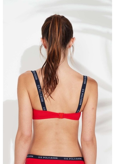 U.S. Polo Assn. Kadın Kırmızı İnce Askılı Bikini Üst 21502