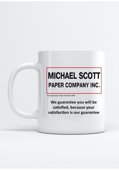 Michael Scott Paper Company Dunder Mifflin We Guarantee The Office Kupa Bardak Beyaz