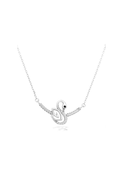 Brezza Lusso Jewelry Diamond Serisi Zirkon Taşlı Kuğu Model Güzellik Gümüş Kadın Kolye 45 CM 45 CM