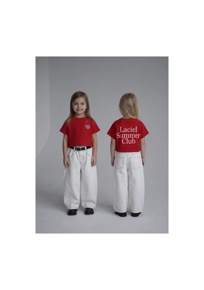 Poala Kids Wide Leg Beyaz Jeans
