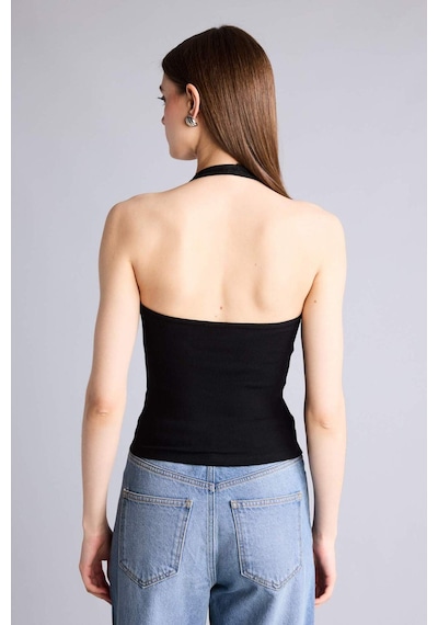 Defacto Fıtted Halter Yaka Fitilli Kaşkorse Atlet H8088ax26smbk81 Siyah-bk81
