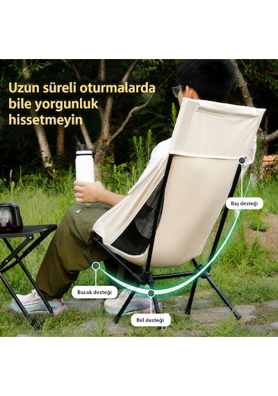 Neo Class Neo Trail Premium Katlanır Kamp Sandalyesi Kolay Kurulum, 120kg Taşıma Kapasiteli, Taşıma Çantalı Siyah
