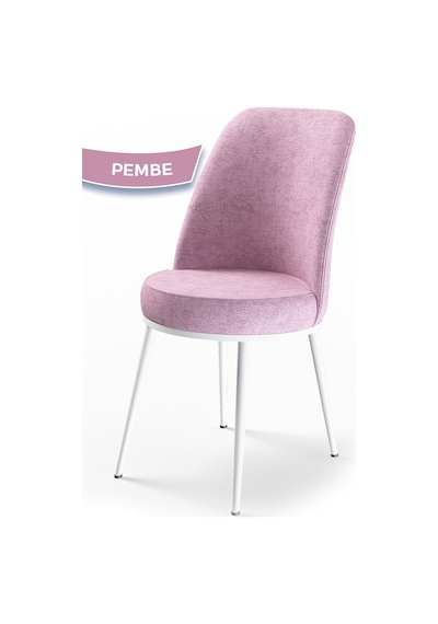 Canisa Concept Zen Serisi 80x132 Mdf Açılabilir Beyaz Masa Takımı 4 Pembe Sandalye Ve 1 Bench Masa Beyaz Sandalye Ve Bench Pembe