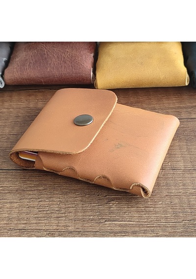 Sumerian Leather Craft Minimalist Deri Kartlık Taba
