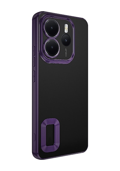 Redmi Note 14 4g Kılıf Kamera Korumalı Logo Gösteren Mkst Omega Kapak - Derin Mor Mor