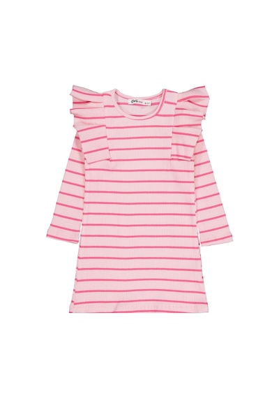 Civil Girls Çizgili 6-9 Yaş Elbise - Pembe