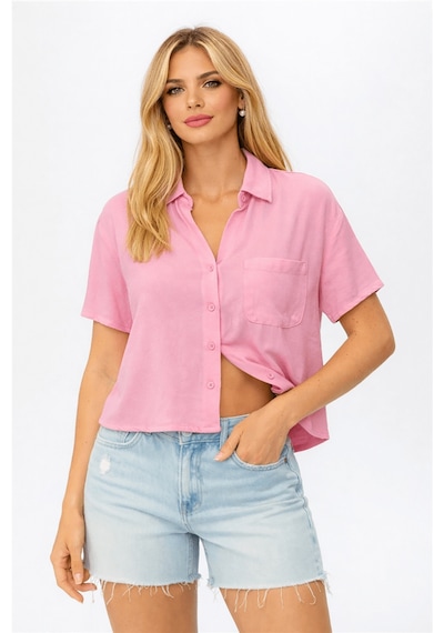 Fashion Friends 26y0022k1 Kadın Kısa Kollu Gömlek Pembe