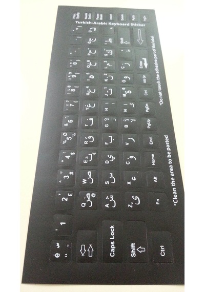Arap Notebook Klavye Sticker Etiketi Siyah