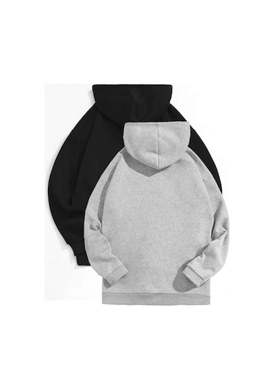 Blackjack Giyim Unisex Siyah Gri 2'li Sweatshirt Siyah-gri
