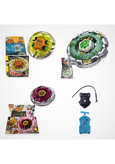 Beyblade Metal Fusion Set 3 Beyblade 2 Fırlatıcı - Bb35, Bb106, Bb118