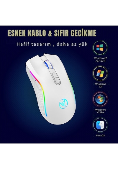 T69 Kablosuz Rgb 4800 Dpı Oyuncu Mouse - 650 Mah Yüksek Kapasiteli Batarya Diğer