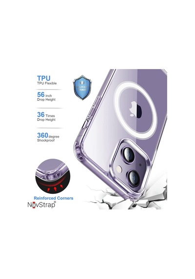 Apple Uyumlu iPhone 14 Kilif 6.1 Inç Seffaf Magsafe Kamera Korumali 556387344