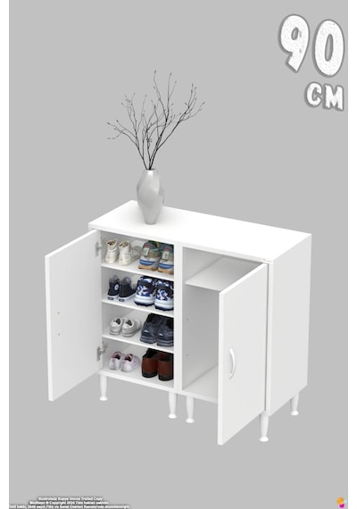 Modilayn Alba Ayakkabılık - Kapaklı 4 Raf 6 Bölmeli Dar Alanlar İçin Çok Amaçlı Dolap 90 Cm Beyaz Modilayn Alba Ayakkabılık - Kapaklı 4 Raf 6 Bölmeli Dar Alanlar İçin Çok Amaçlı Dolap 90 Cm Beyaz