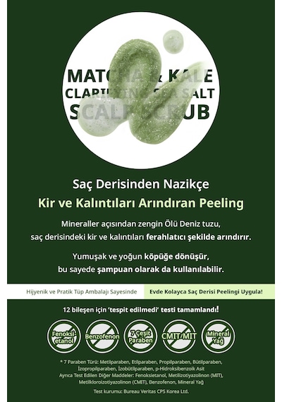 Kundal Matcha & Kale Arındırıcı Ferahlatıcı Saç Derisi Peeling 200 G