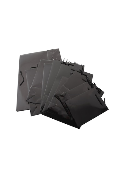 Parlak Siyah Karton Çanta 25Adet 32X38X11