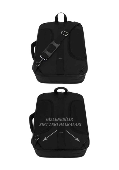 Case Club 1407 Laptop Sırt El Ve Omuz Çantası 15,6 İnç Usb Aparatlı Omuz Askılı Su Geçirmez Kumaş Siyah