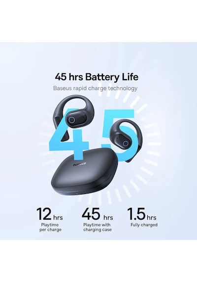 Baseus Eli 10i Fit Açık Kulak Kulaklık Kulak Kancası Kablosuz Bluetooth 5.4 White