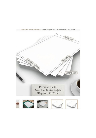 Tr Amerikan Bristol Karton 50x70 Cm 210 Gr - 10 Adet