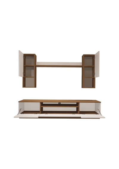 Decoraktiv Trendstyle 5das Mdf Tv Ünitesi Tv Sehpası - Ceviz Beyaz Ahşap - Beyaz