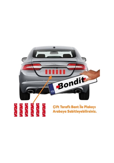 Bondit Araç Plaka Güçlü Yapıştırıcı 3m Yapıştırma Çift Taraflı Bant Bandı 95mm X 35mm Bnd01069530 Diğer