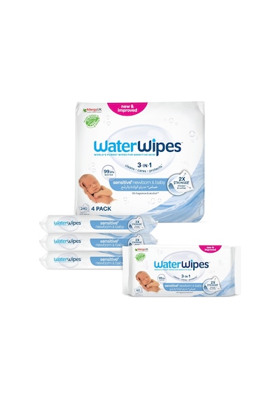 Waterwipes Yeni Doğan & Hassas Cilt İçin 240 Yaprak Bebek Islak Mendili 4 x 60  Adet