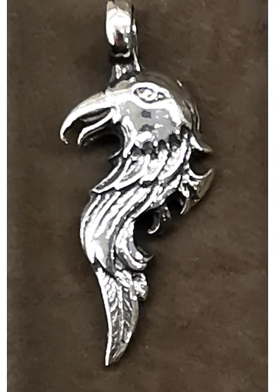 Omar Silver Unisex Kartal Kafası Kolye Ucu Oksitli Gümüş Oksitli (513867972)