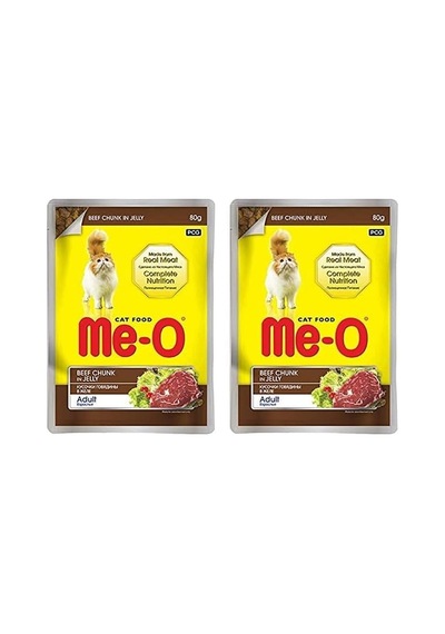 Meo Adult Jöle İçerisinde Biftekli Yetişkin Kedi Konservesi 80 Gr 2li Paket