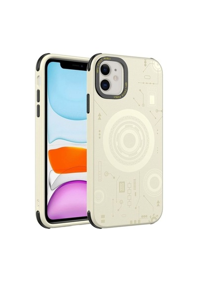 Apple Uyumlu iPhone 12 Kılıf Zore Wireless Şarj Özellikli Desenli Hot Kapak Gold