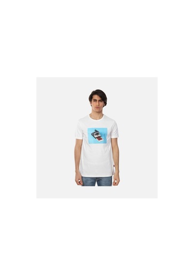 John Frank Erkek Beyaz Baskılı T-shirt Siyah