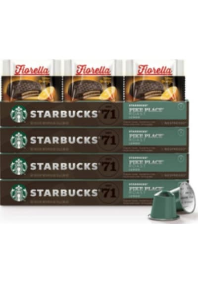 Starbucks Nespresso Uyumlu Pike Place Kapsül Kahve 4 x 10'lu + Fiorella 3 x 20 G