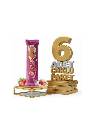 Afia Çilek Kremalı Sandviç Bisküvi 6x60 Gr