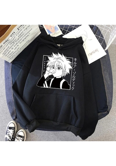 Startmore Anime Killua Avcısı Hoodie Mod42 12130 Siyah Siyah